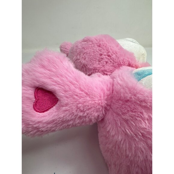 Care Bears Cheer Bear 12 Inch Pink Plush Stuffed Animal Rainbow Heart Belly - Picture 4 of 5